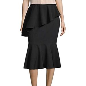 SCRIPTED RUFFLED SKIRT SZ SMALL Black with Ruffled for Night Out